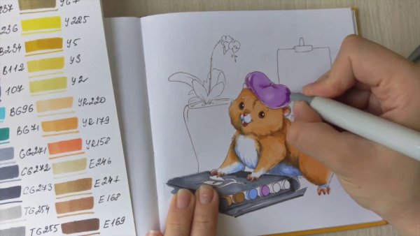 Хомяк маркерами