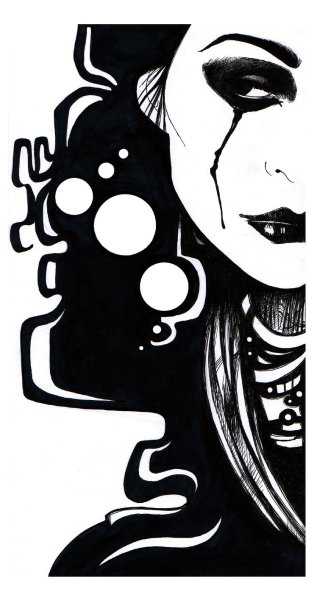 Рисунки маркером черным