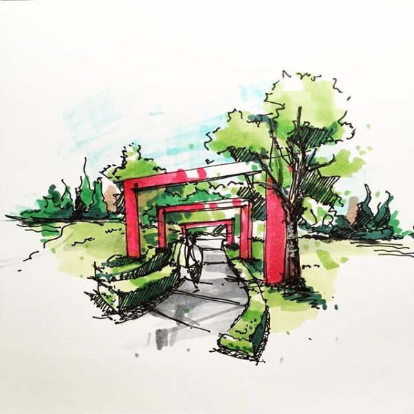 Ландшафтная архитектура маркерами