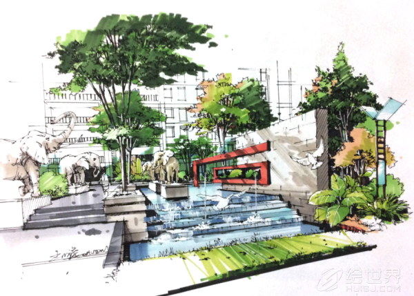 Скетчинг ландшафтный Архитектор