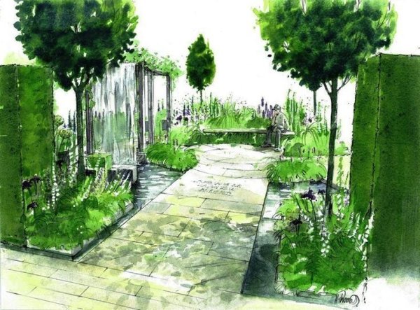 Скетчинг ландшафтный Архитектор