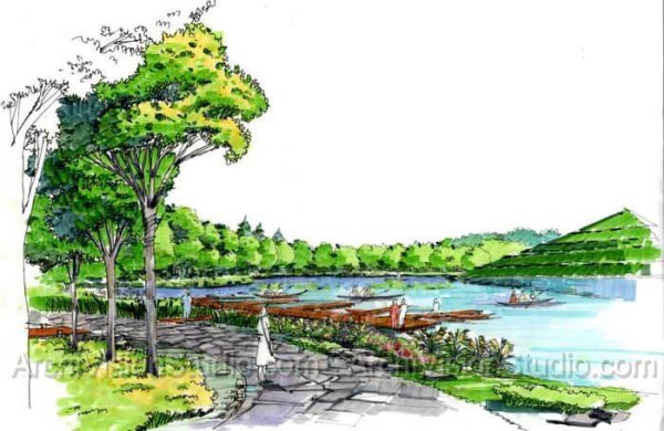 Озеро скетч маркеры