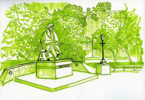 Рисунок маркером парк