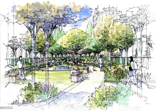 Парк Наброски маркером