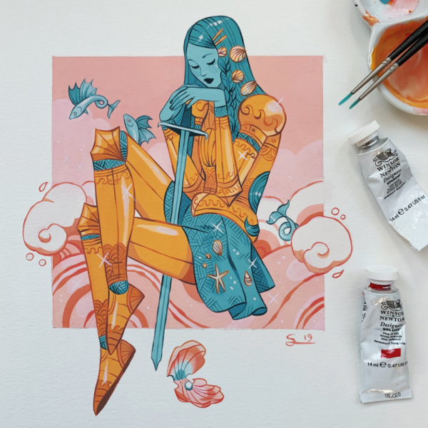 Скетч портрет маркерами