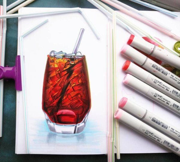 Коктейль маркерами для скетчинга
