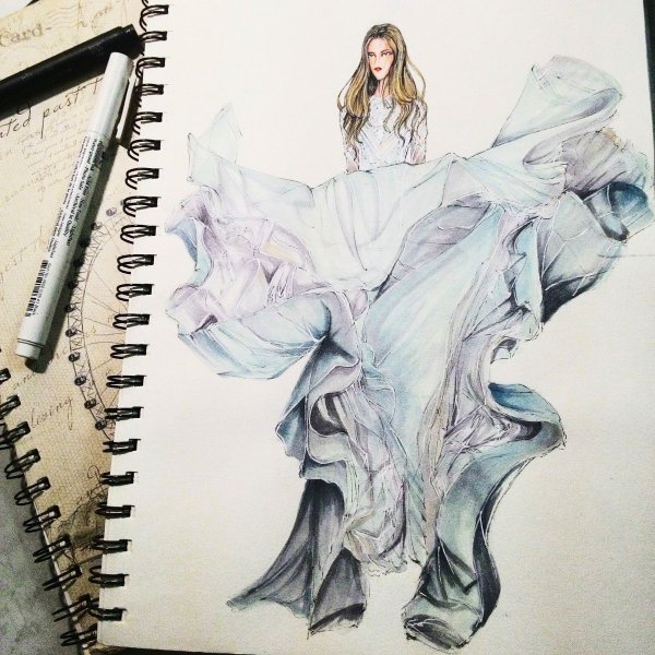 Fashion illustration маркерами