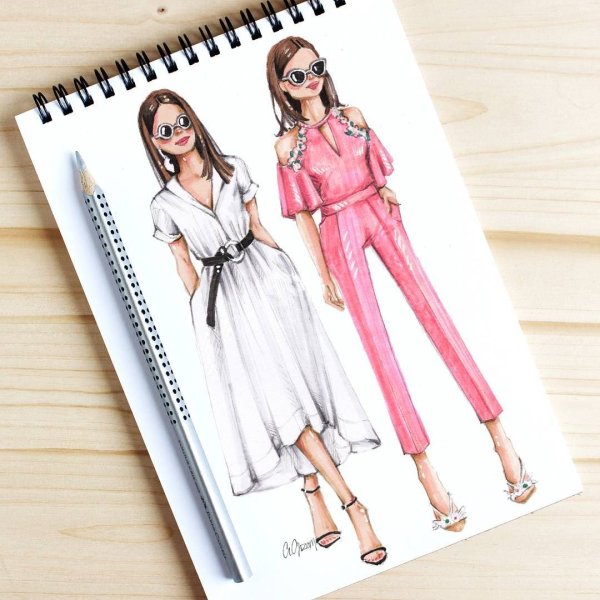 Модная одежда 2021 для девушек рисунки