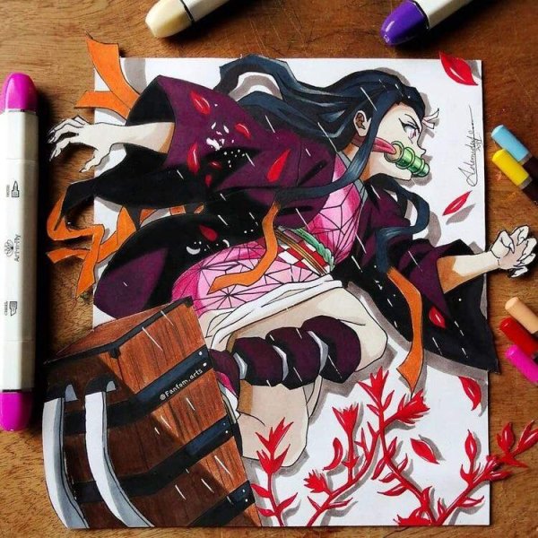 Аниме персонажи маркерами