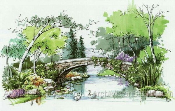 Ландшафтный скетчинг маркерами