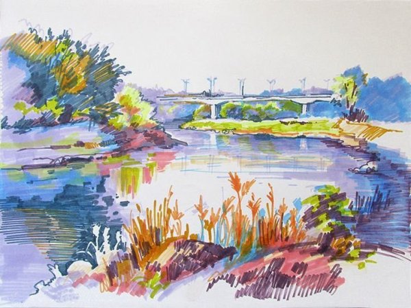 Пейзаж маркерами