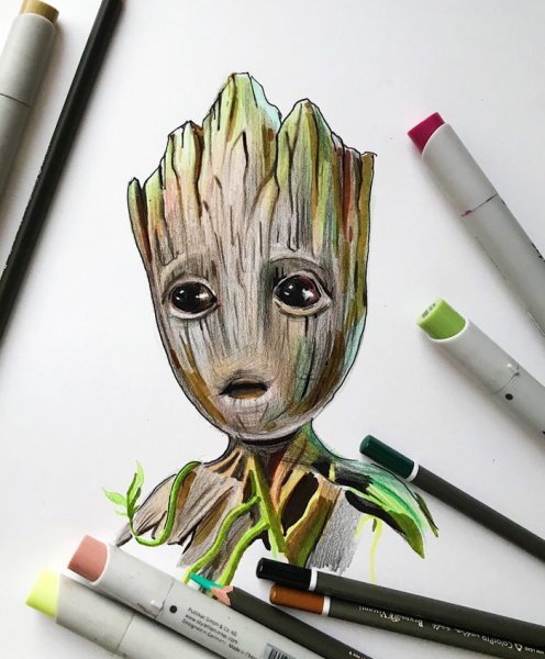 Рисунки маркерами персонажи