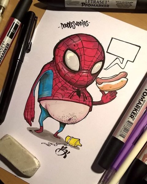 Рисунки фломастерами Марвел