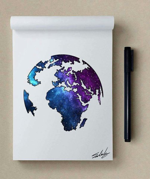 Идея для рисования арт космос