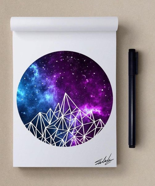 Рисунки космоса для срисовки