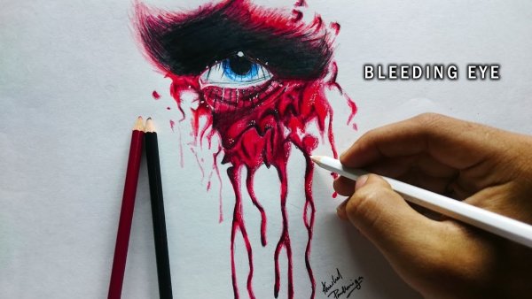 Кровавые рисунки карандашом