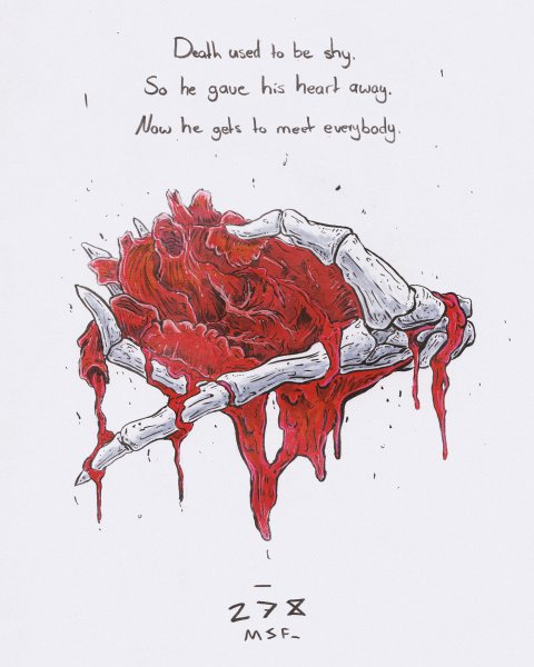 Кровавое аниме карандашом