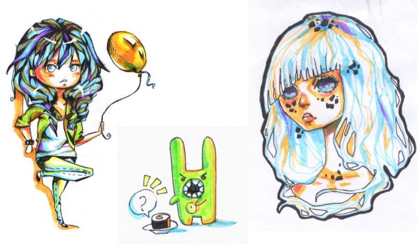 Рисунки для срисовки маркерами аниме