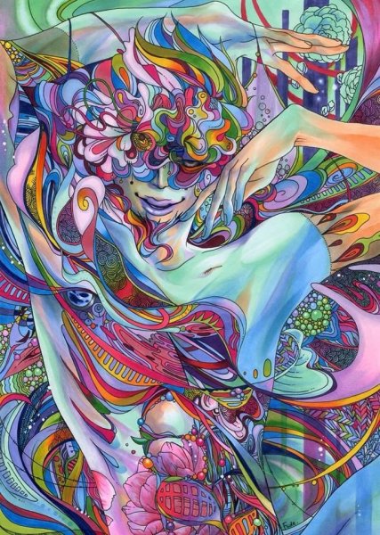 Абстракция рисование маркерами