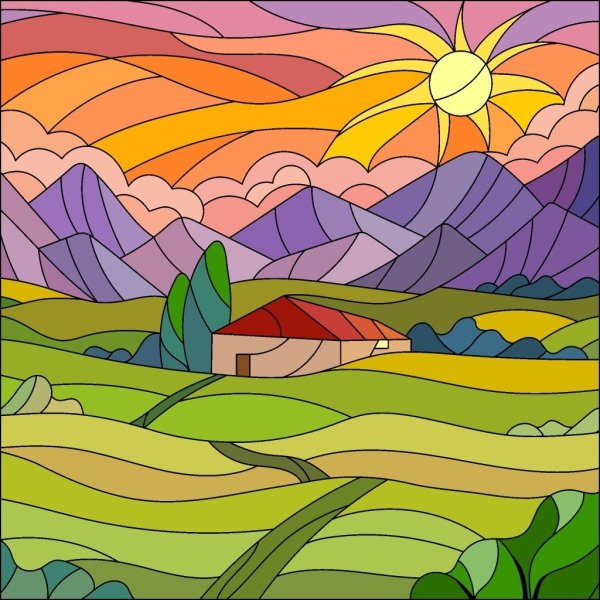 Радужные рисунки маркерами