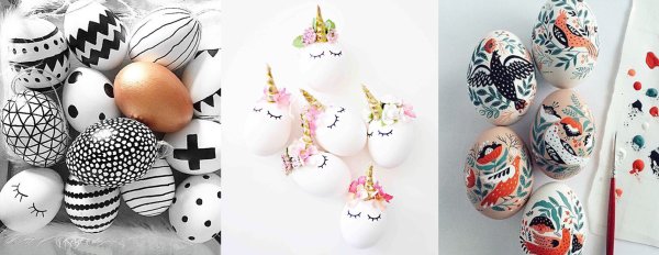 Пасхальные яйца маркером