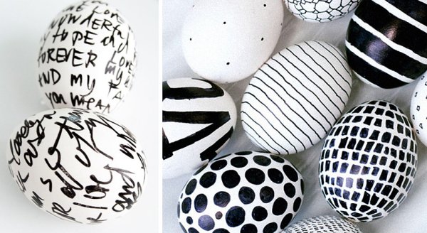 Разрисовать яйца маркером