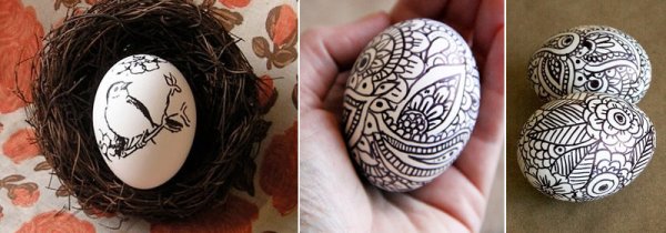 Роспись пасхальных яиц фломастерами