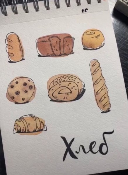 Рисунки для скетчбука еда