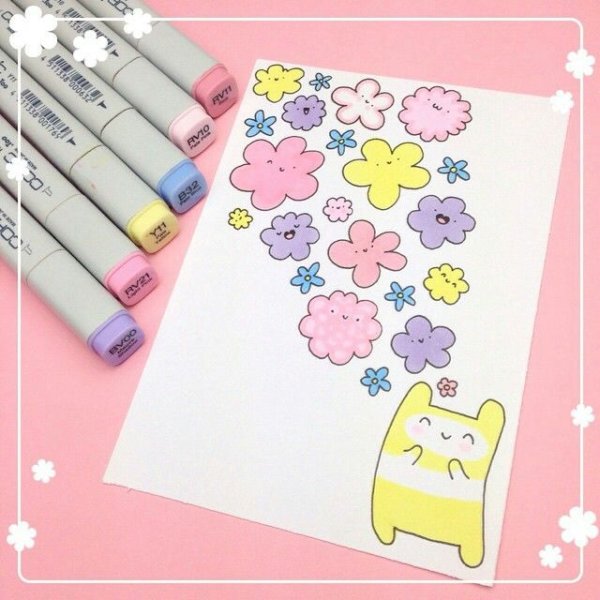 Маленькие рисунки легкие фломастерами