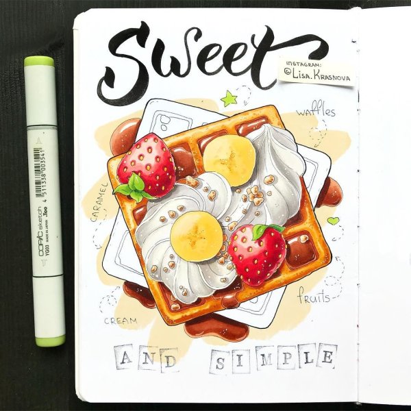 Скетчи маркерами Лиза Краснова