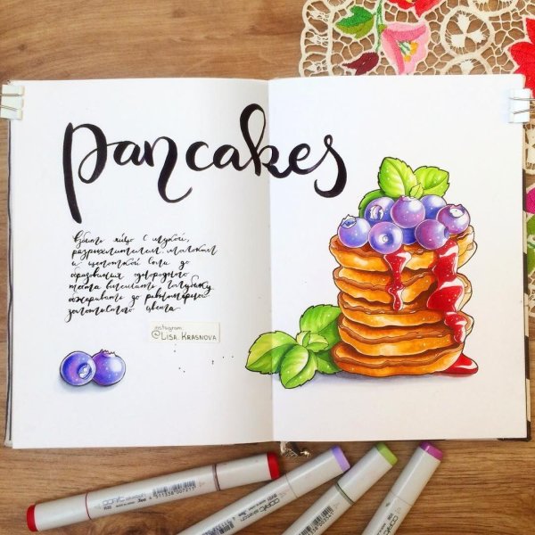 Рисунки маркерами еда Лиза Краснова