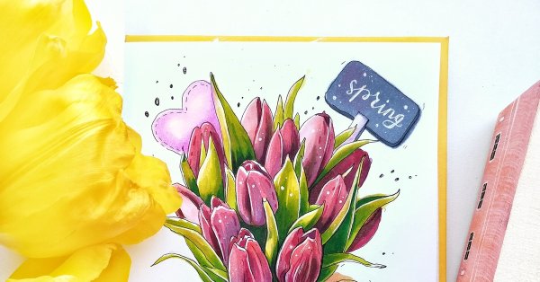 Тюльпаны маркерами