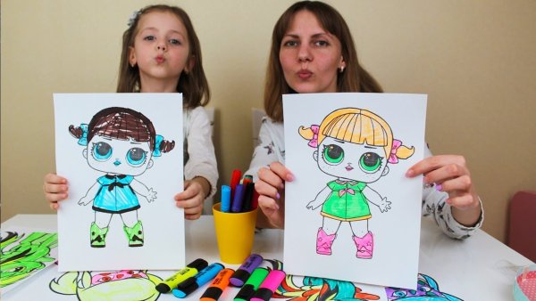 Нарисовать куклу фломастерами