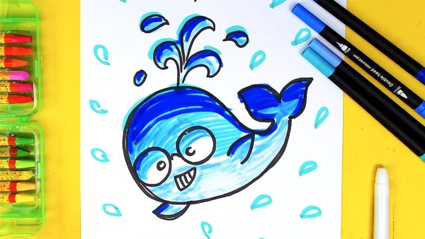 Папа рисует рыба кит папа