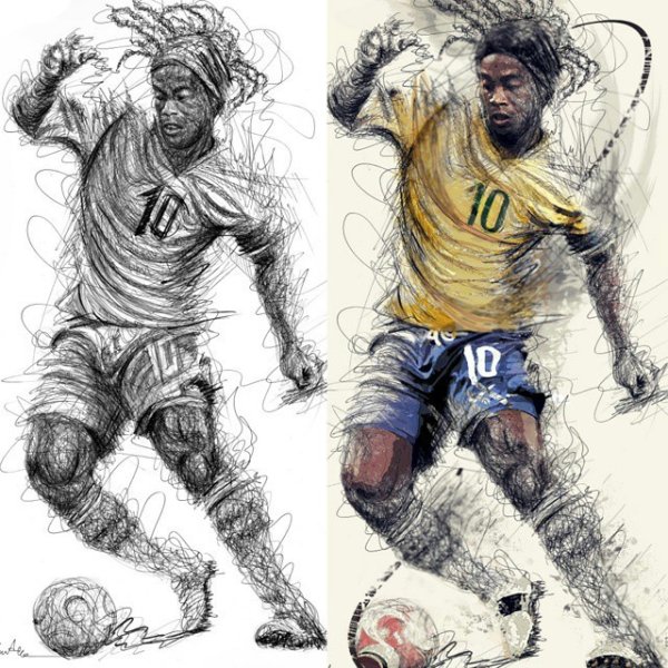 Эскиз Роналдиньо тату