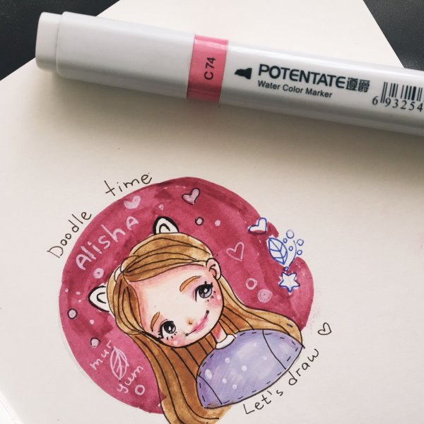 Харли Квинн скетч маркерами