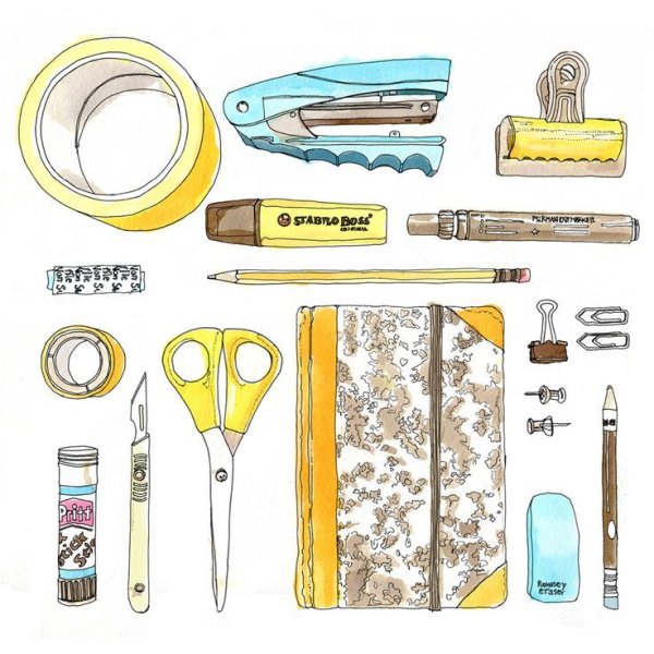 Скетч канцелярских предметов