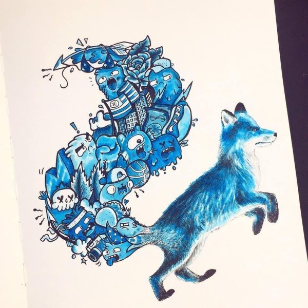 Цветы маркерами для скетчинга