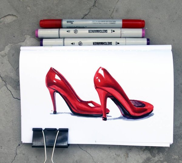 Туфли маркерами