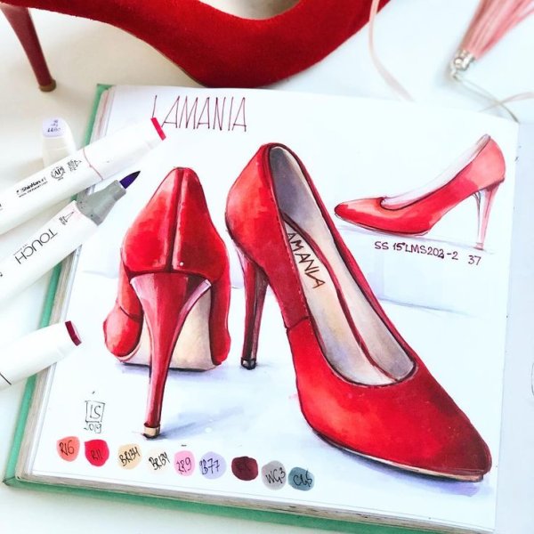 Туфли маркерами