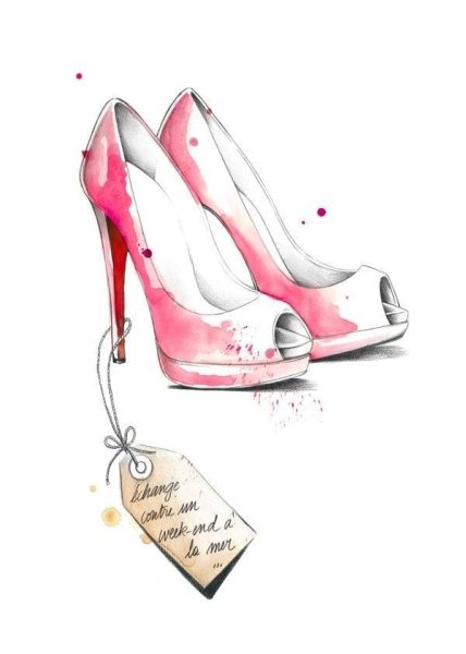 Туфли акварель