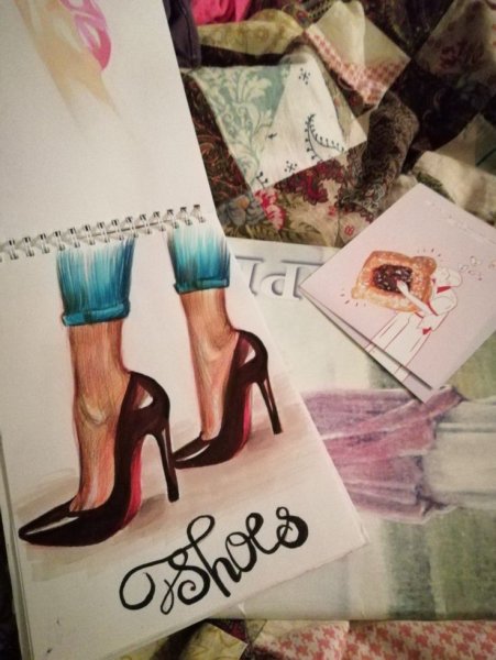 Туфли скетч маркерами