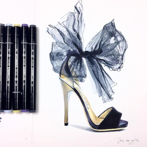 Туфли скетч маркерами