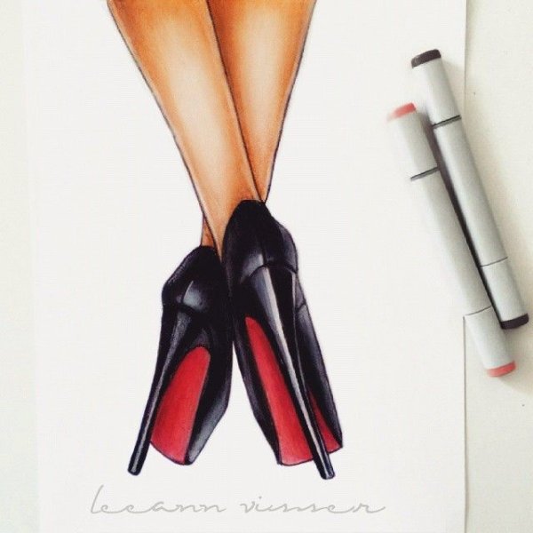 Туфли маркерами