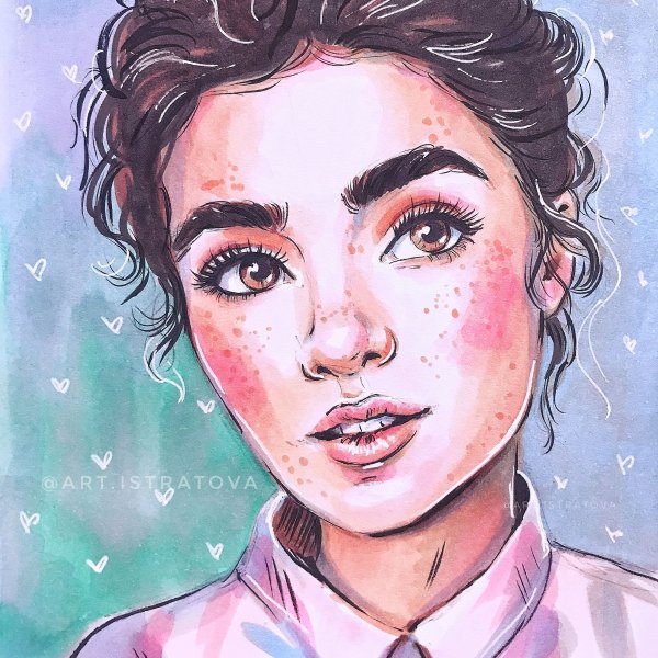 Скетч портрет маркерами