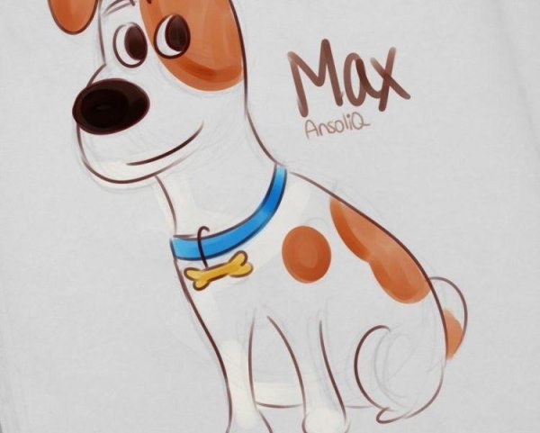 Собака фломастерами