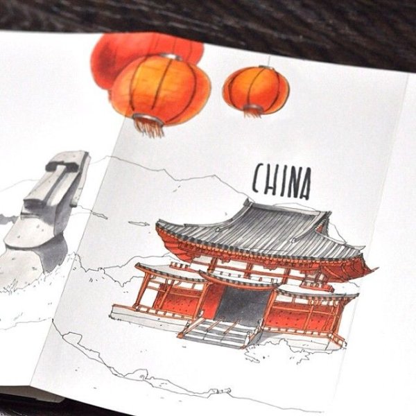 Япония для скетчбука