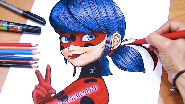 Рисовка леди баг и супер кот