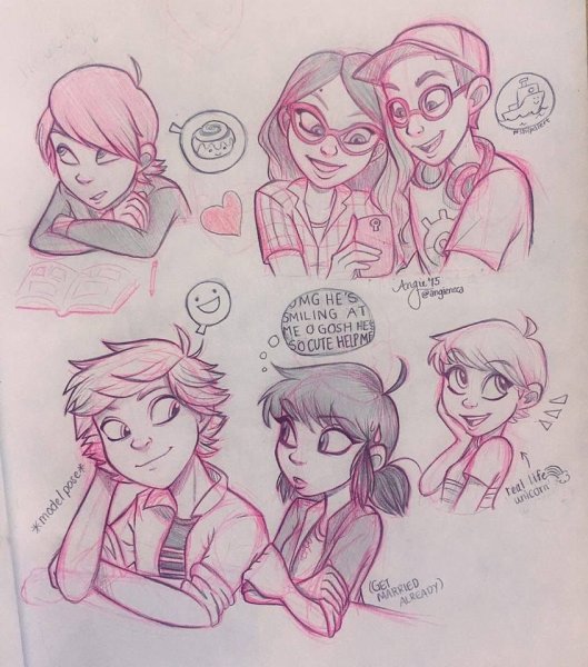 Маринетт и Аля для срисовки