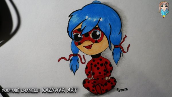 Леди баг рисунок фломастерами